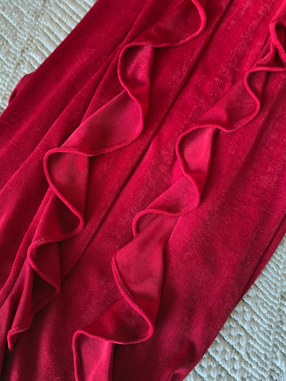 JLUXLABEL Red Ruffle-Trim Maxi Dress - Picture 2 of 7